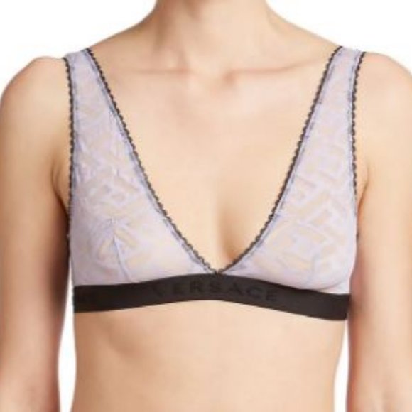 Versace  Greca Signature Print Tulle Bralette - Picture 10 of 12